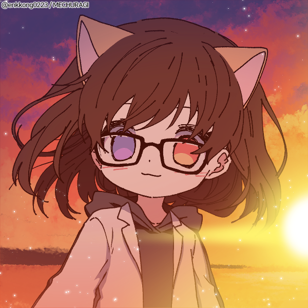 My OC with a sunset in the back